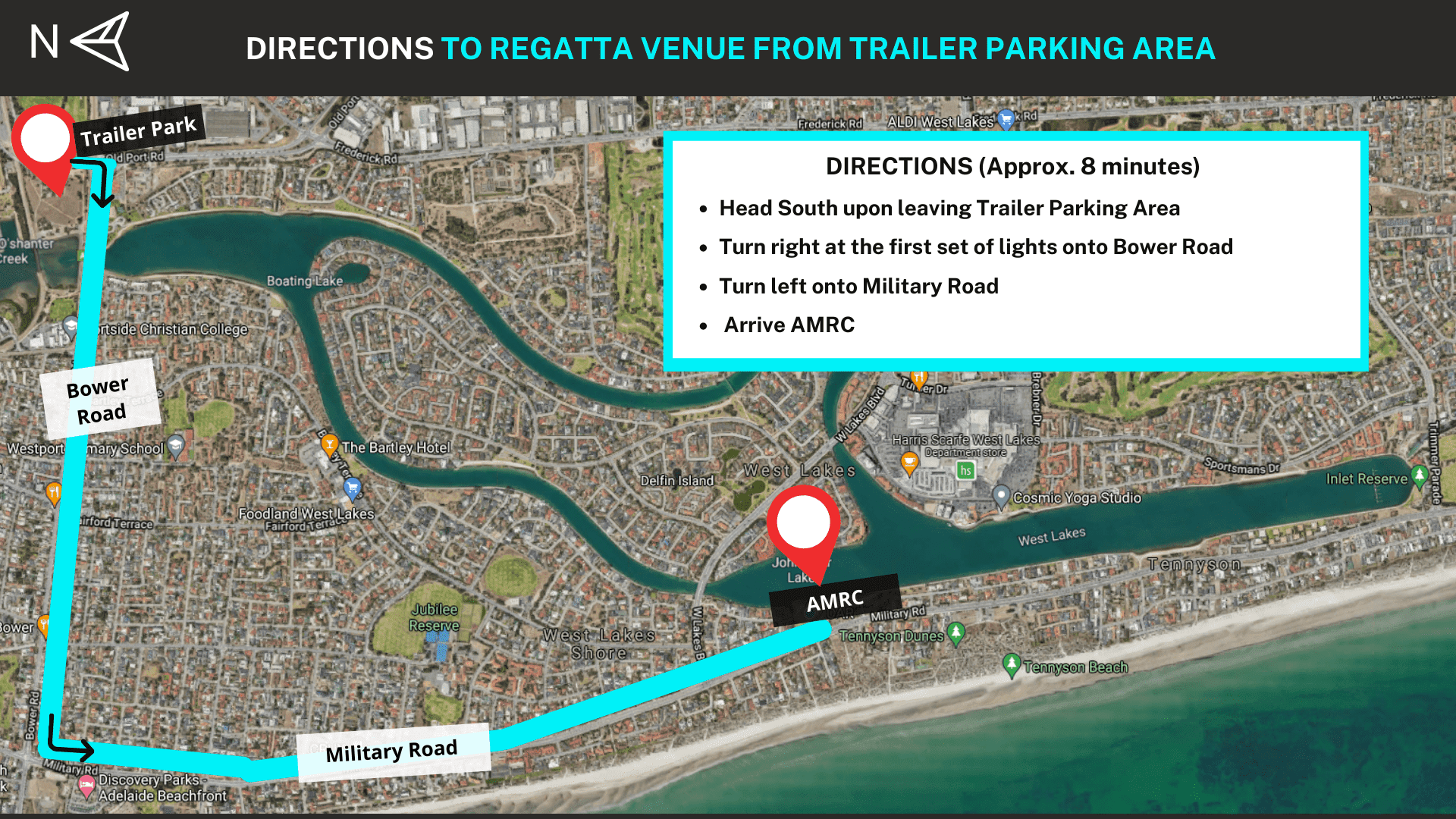 trailer parking map to regatta